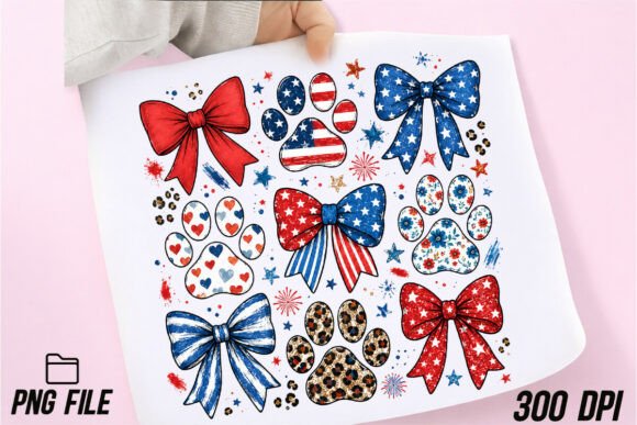 Celebrate Patriotism with Paw Prints: 4th of July Dog Love PNG