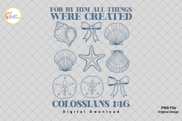 Coastal Seashell Bow PNG: Faith-Driven Summer Design