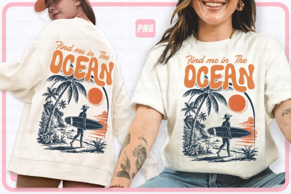 Find Me in the Ocean: Summer PNG Design for Beach Lovers
