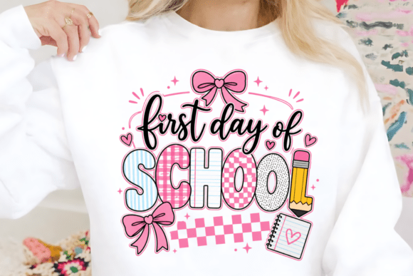 First Day of School PNG: Coquette Style for Back to School
