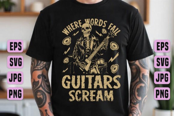 Guitars Scream Rock T-Shirt SVG: Capture the Raw Energy of Rock