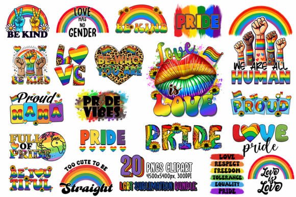 LGBT Sublimation Bundle: Celebrate Pride with Vibrant Design Assets