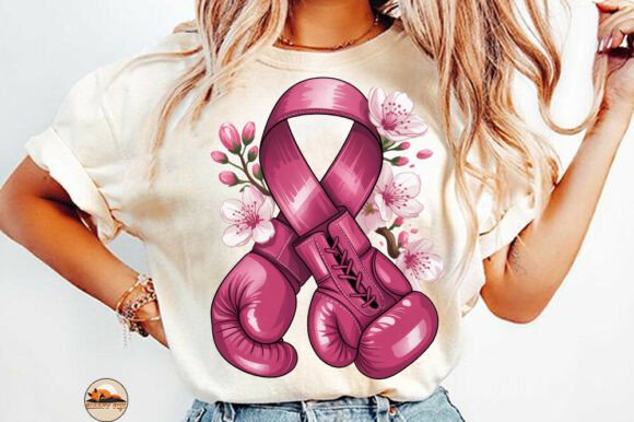 Powerful Pink: Unleashing the Breast Cancer with Boxing Gloves PNG
