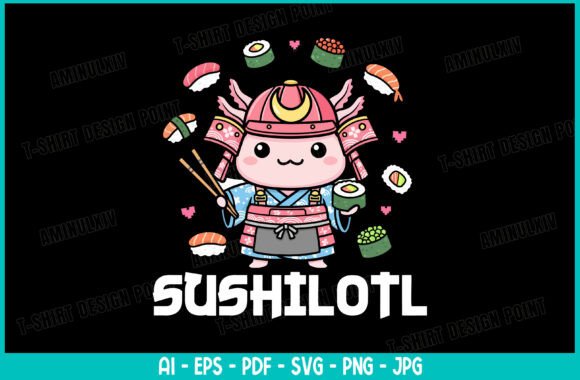 Sushilotl SVG: A Kawaii Sushi Axolotl for Creative Projects